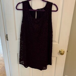 Apt. 9 Women's Sleeveless Lace Tank - Deep Plum